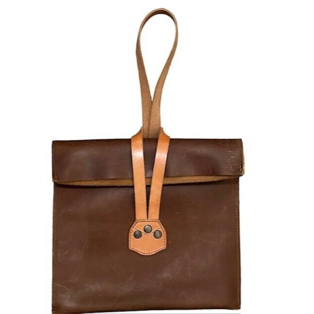 SaddleBack leather messenger bag size medium in Brown Tan Top Handle Wrist See